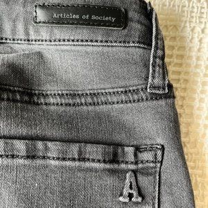 NEW Articles of Society London High Rise Flared Cropped Jeans, Dk Gray, 30